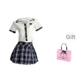 Белая рубашка + клетчатая юбка - подарочный набор в коробке