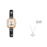 Розово-золотая - Черная кожа (С подарком "Крылья ангела" ожерелье)