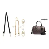 [Стиль 1] Черный подмышечный плечевой ремень + цепь с удлинителем в виде четырехлистного клевера + декоративная цепь