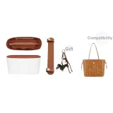 Маленький двухкомпонентный комплект [Коричневый дизайн отделения + накладки на плечо для снятия напряжения] + бесплатный брелок включен