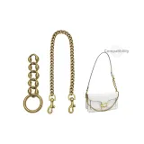 (Древний Золотой) Прямая 5-сторонняя цепочка с односторонним расширением + декоративная цепочка с пряжкой для собаки, длина 40 см