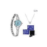 Серебряный ремешок, синий циферблат (оригинальная коробка) + ожерелье + открывалка для часов