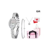 Перламутрово-белая коробка с вечными цветами, браслет и ожерелье F20