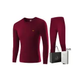 Мужской комплект с круглым вырезом (бордовый), 100% хлопок, антибактериальный, мягкий, в комплекте сумка для покупок