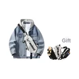 Синий деним с капюшоном-K709 (в комплекте с сумкой через плечо)