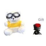 Белый медведь + Желтый + Одежда + Очки для плавания, с сохранённым цветочным дизайном включено