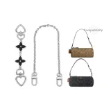 Серебряная декоративная цепочка 40 см + черный клевер четырехлистный, застежка в форме сердца, длина 16 см.