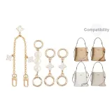 Золотистый комплект из трех предметов [Жемчужина 13,5 см + Четырехлистный клевер 4,5 см * 2 + Декоративная цепь 40 см]