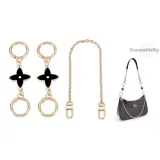 Чёрный клевер четырёхлистный (один) цепь-удлинитель *2 + декоративная цепочка 40 см