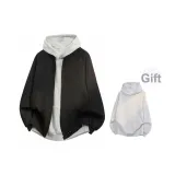 Черная куртка с воротником-бейсболкой [в комплекте с тяжелым свитшотом весом 360 г]