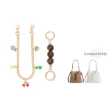 [Золотистый] Амбра Жемчужный + Многоэлементная Декоративная Цепь 45 см