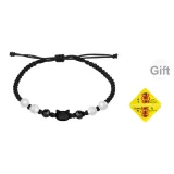 Мистический кошачий дух браслет-шнурок [Черная кошка] (Включает украшение в виде треугольника удачи)