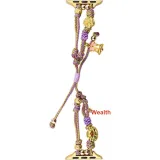 Золотая веревка "Богатство" с драконом - фиолетовая