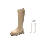 Молочно-чайный [Без подкладки + Носки до колена]