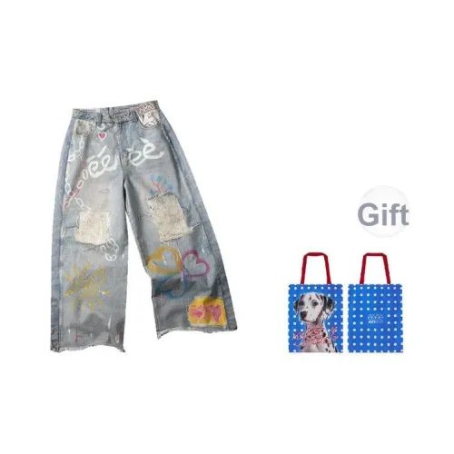 EeeeArtmonster Джинсы Унисекс Деним