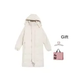 Экрю, с подарками заколка-краб + эксклюзивная сумка для покупок