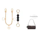 [Золотистый] Черный жемчуг + лунный декоративный, цепочка 30 см