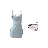 Аква-синий платье-камзол + футболка [коробка]