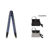 Синий, клетка, золотистый оттенок, застежка, 2,5 см, широкая лямка