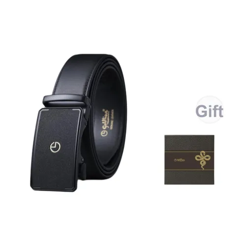 GOLDLION Корова Голова Разделенный Кожаные ремни Мужской Черный металлик 3,5 см