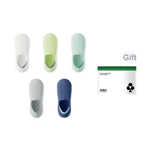 YOUKESHU No Show Носки Мужские 5 пар Сумка для покупок