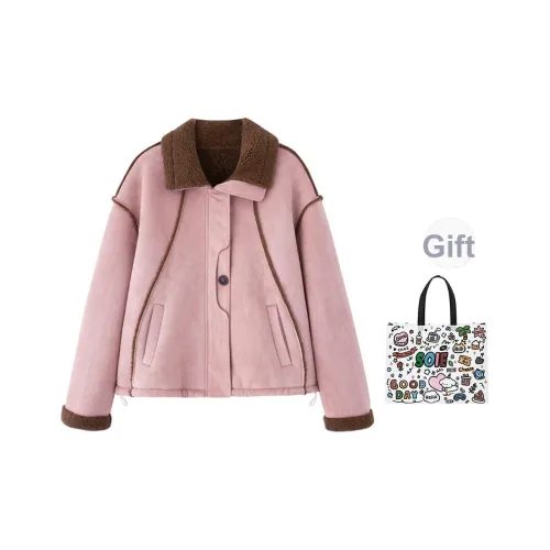 SOIE Розовый Shearling Женские Бархатные Куртки