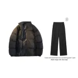 Чёрный хлопковый пуховик (в комплекте с повседневными штанами)