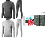 Комплект из двух предметов с высоким воротником (Темно-серый + Светло-серый), утолщенный и с флисовой подкладкой / Премиум набор в подарочной коробке