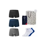 Трусы (Черный, Синий, Средний Фотиния, Серый) + Носки (Белый, Белый, Синий)