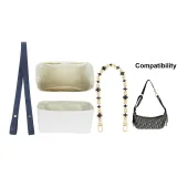 Темно-синий плечевой ремень + белый подклад из бумаги DuPont + декоративная цепь