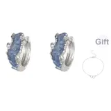 Серьги-кольца "Лазурный ледник" с подарком "Сердце к сердцу" и браслет