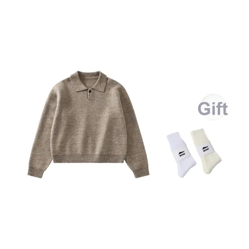 RESTICK Австралийская Красивая Поло Воротник Спущенное Плечо Длинный Рукав Отложной Воротник Трикотаж Унисекс