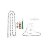 [Crossbody] Белый Кожа Цепь 90 см