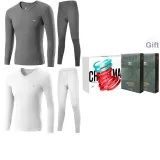 V-образный вырез, 2 комплекта нижнего белья (темно-серый + белый), 100% хлопок, антибактериальный / премиум, подарочная коробка, комплект