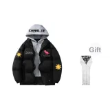 Black (Красный динозавр) с серым в клетку капюшоном