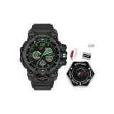 Чёрный ремешок, зелёный циферблат