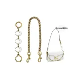 (Древний Золотой) Лунно-белая длинная цепь + собачья застежка декоративная цепочка 40 см