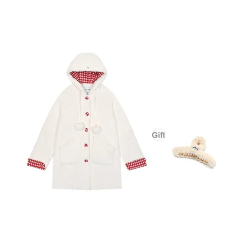 NTOT Velvet Feel Coat Women's Ecru NTOT Вельвет Feel Пальто Женское Экрю