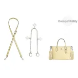 [Кремовый Желтый Двухкомпонентный Комплект]City15 Через плечо Плечевой ремень + Декоративная цепь с четырехлистным клевером