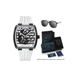 Черный корпус, белый циферблат, ленты [RIETI бренд, солнцезащитные очки, одежда, наборы]