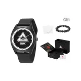 YB14108J1 Черный Белый (Ткань для гардероба + Браслет с бусинами из вулканического камня + Коробка "Время")