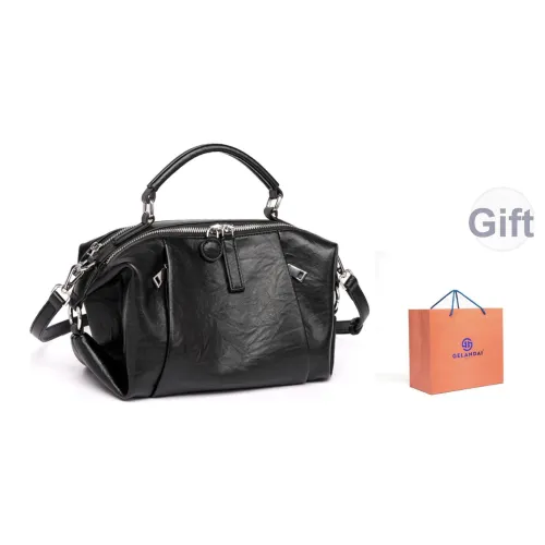 GELANDAI Корова Кожа Бостон Сумка Сумка Женская Черная