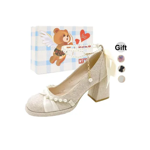 NTOZE Квадратный каблук Туфли Мэри Джейн Женские Шампанское