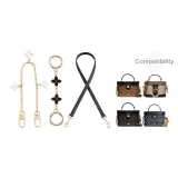 Черный тонкий плечевой ремень 67 см + четырехлистный клевер 12 см + четырехлистный клевер декоративная цепь 30,5 см