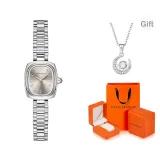 Элегантный серый + апельсин, коробка + ожерелье