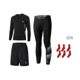 Черная флисовая подкладка, длинный рукав, рубашка + черные флисовые подкладка штаны + черные шорты + носки (случайные 2 упаковки)