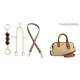 [Молочно-чайный комплект из 3 предметов] Плечевой ремень 67 см + Янтарно-коричневая цепь с бусиной-удлинителем 13 см + Декоративная цепь 30 см