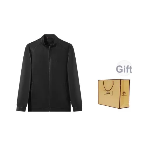 SEVEN Утолщенная термокожа куртка для осени и зимы мужская черная