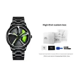 RS7 Зеленая карта зажим вращающийся светящийся в темноте - стальной браслет