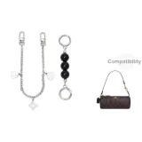 [Серебряный] Черный жемчуг + Камелия Декоративная цепь 30 см